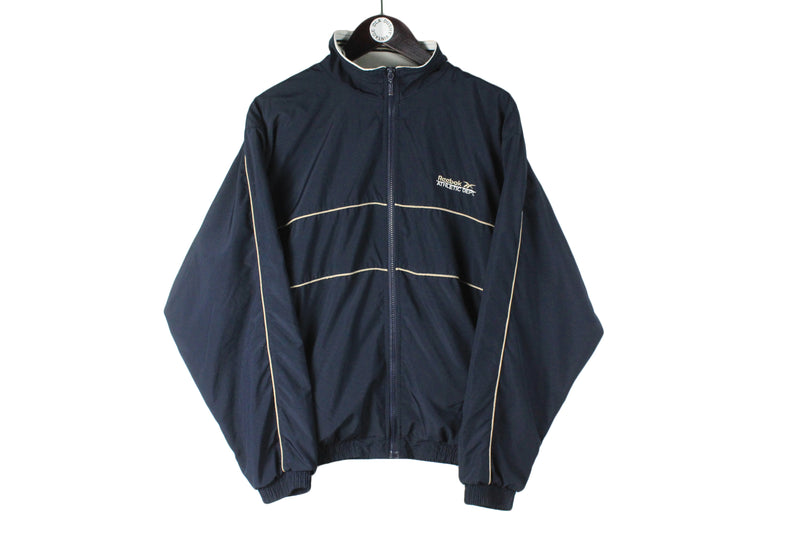 Vintage Reebok Track Jacket Small blue 90s full zip windbreaker retro sport cardigan