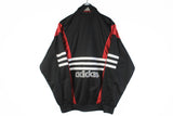 Vintage Adidas Track Jacket XLarge 90s black big logo retro style classic sport jacket