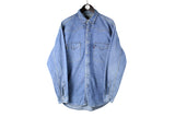 Vintage Levi's Denim Shirt XLarge blue 90s snap buttons oversize USA shirt