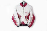 Vintage Puma Track Jacket Women's Small / Medium white pink abstract pattern 90s sport style windbreaker