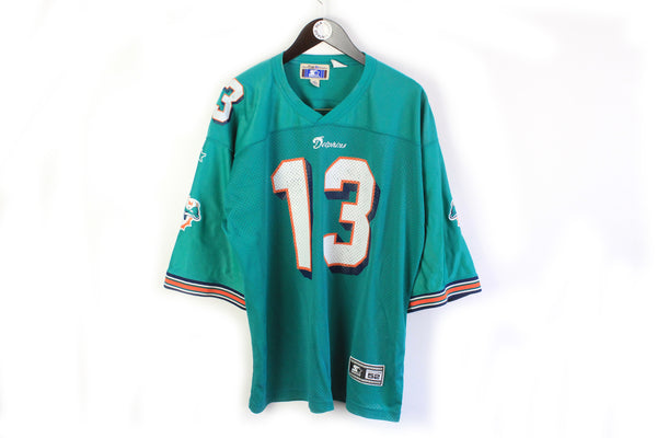 Vintage Miami Dolphins Starter Marino Jersey XLarge green 90s 13 big logo NFL sport t-shirt