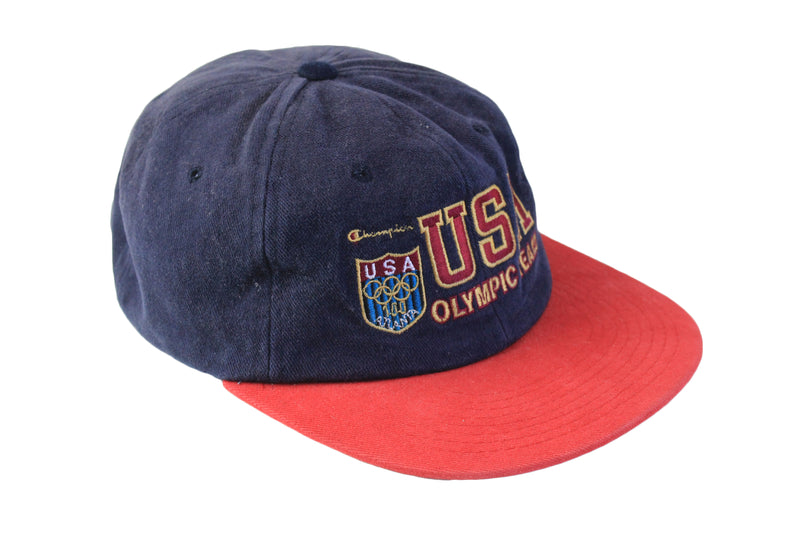 Vintage Champion USA Olympic Team Cap blue red 90's authentic retro style hat