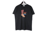 Vintage Lee T-Shirt Large cowboys black big logo top 90s western style USA