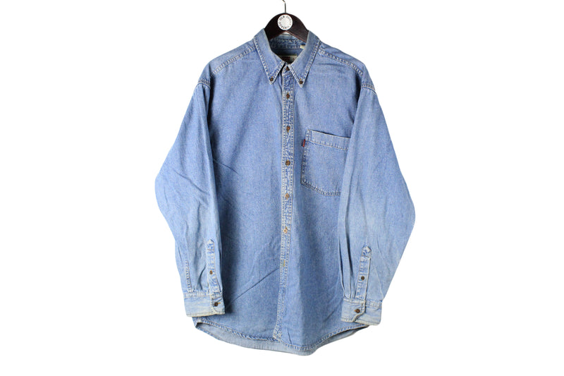 Vintage Levi's Denim Shirt XLarge jean 90s button blouse