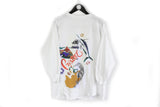 Vintage Cristal T-Shirt 3/4 Sleeve Large white big logo summer style 80s tee