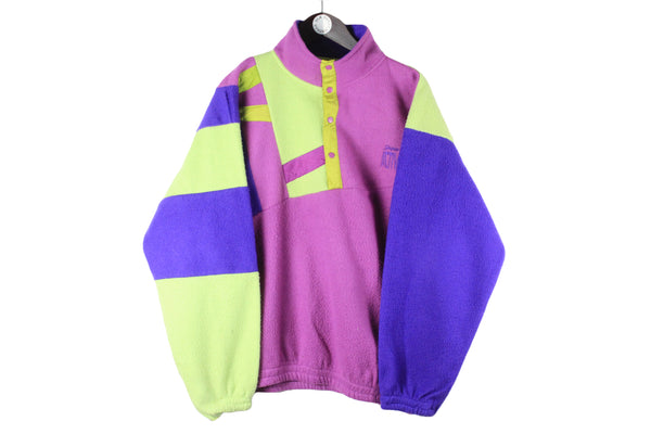 Vintage Fleece Medium size bright colorfull 90's wear winter ski style multicolor streetwear