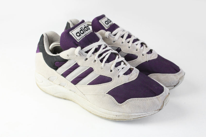 Vintage Adidas Sneakers  gray purple 90's trainers rare shoes eur 42 us 8.5