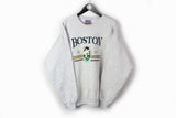 Vintage Boston Hanes Sweatshirt Large gray 90s retro style jumper