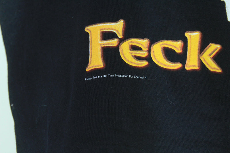 Vintage Father Ted Is Hat Trick "Feck Off!" T-Shirt XLarge