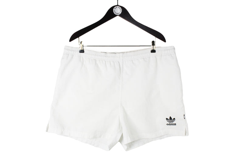 Vintage Adidas Shorts XLarge white 90s polyester classic style