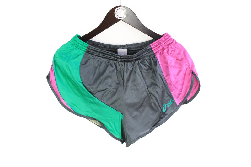 Vintage Asics Shorts Medium / Large running super short multicolor 90s athletic style