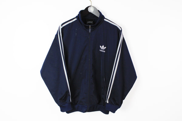 Vintage Adidas Track Jacket Small  navy blue 90s sport athletic windbreaker