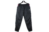 Vintage Nike Track Pants XLarge black 90s retro style sport trousers