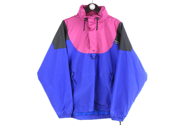 Vintage Mammut Anorak Jacket Large made in Italy blue pink retro 90s style windbreaker