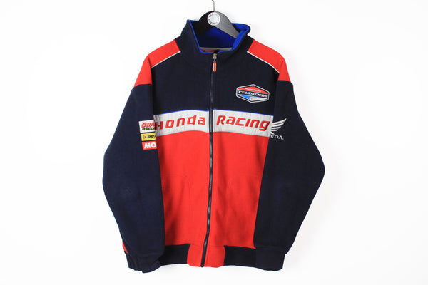 Vintage Honda Fleece Full Zip Large / XLarge big logo racing sweater