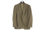 Vintage Yves Saint Laurent Blazer Small / Medium plaid pattern 90s classic jacket