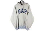 Vintage Gap Hoodie Large size men's big front logo hooded sweatshirt warm athletic retro wear 90's style streetwear