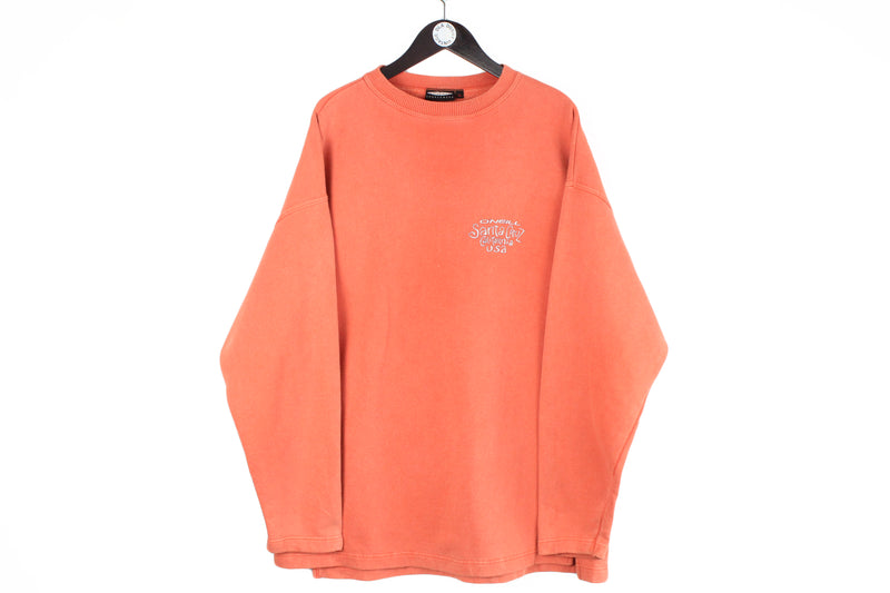 Vintage O’Neill Sweatshirt XXLarge orange big logo Santa Cruz California 90s surfing crewneck