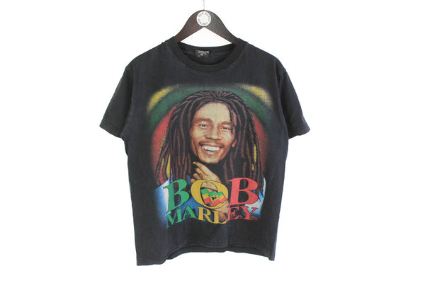 Vintage Bob Marley T-Shirt Small black 90s reggae music icon