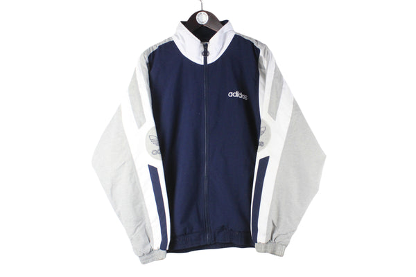 Vintage Adidas Tracksuit Medium blue gray 90s retro sport style track jacket and sport pants windbreaker athletic suit
