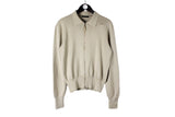 Prada Cardigan Full Zip Small brown beige authentic luxury collared sweater