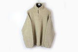 Vintage Fleece 1/4 Zip Large / XLarge beige 90s sport style ski sweater