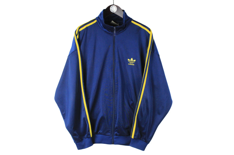 Vintage Adidas Tracksuit Large track jacket and pants 90s classic blue yellow authentic sport suit
