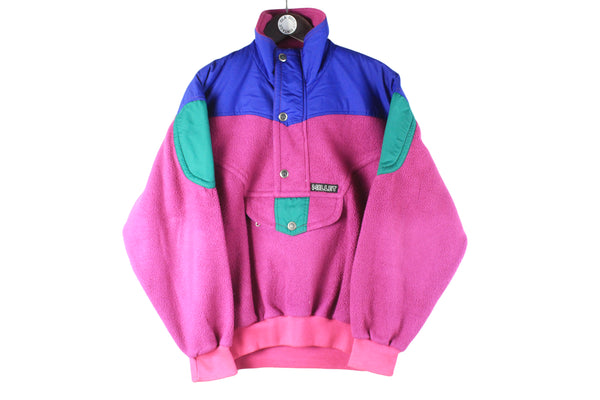 Vintage Millet Polartec Fleece Small pink purple 90s retro ski style outdoor trekking sweater cozy jumper 80s sweatshirt