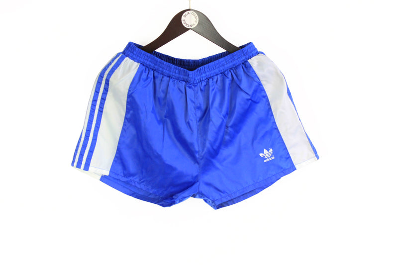 Vintage Adidas Shorts Medium 90s blue white sport style athletic shorts made in China classic