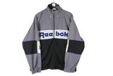 Vintage Reebok Track Jacket Large size men's retro training sport full zip wear big logo rare 90's 80's style authentic athletic windbreaker hip hop old school outfit