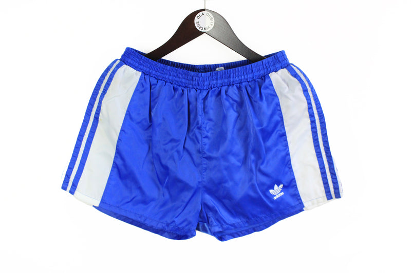 Vintage Adidas Shorts Medium 90s blue white sport style athletic shorts made in China classic