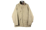 Vintage Woolrich Jacket XLarge size biege full zip coat winter warm wear 90's streetwear classic 