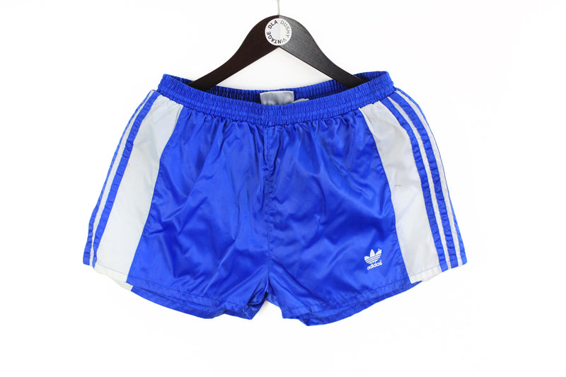 Vintage Adidas Shorts Medium 90s blue white sport style athletic shorts made in China classic