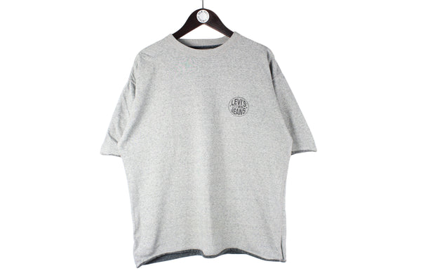 Vintage Levi's T-Shirt Medium gray 90s retro cotton oversized shirt