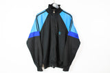 Vintage Adidas Track Jacket Large / XLarge black blue 90s sport style windbreaker