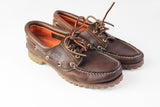 Vintage Timberland Topsiders Shoes boat docker brown leather 90's casual style