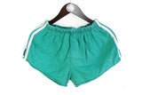Vintage Adidas Shorts Small / Medium green 80's made in Yugoslavia cotton classic running summer shorts
