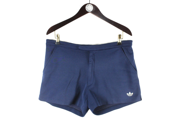 Vintage Adidas Shorts Large size blue men's sport wear 90's style athlrtic clothing above the knee length retro rare tennis