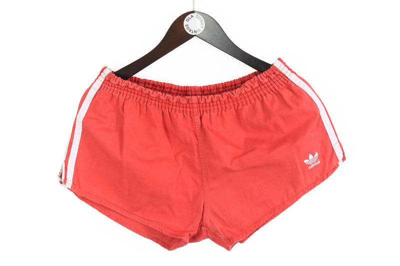 Vintage Adidas Shorts Medium red 80s made in Yugoslavia cotton classic running shorts 