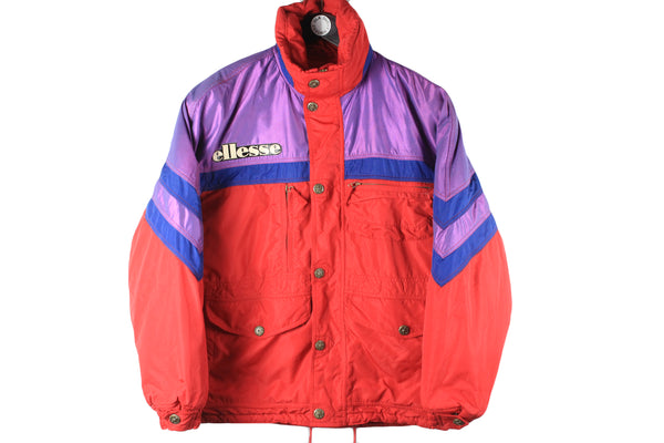 Vintage Ellesse Jacket Medium / Large size men's ski wear big logo bright multicolor mountain wear sport athletic authentic windbreaker