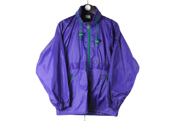 Vintage K-Way Jacket Small purple full zip windbreaker raincoat 90s international oversize
