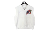 Vintage Adidas Stefan Edberg Vest XLarge white tennis big logo 90s sleeveless pullover V-neck