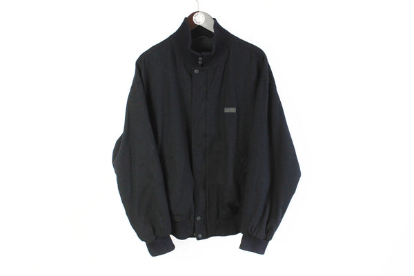 Vintage Paul & Shark Jacket XLarge navy blue 90s full zip retro style wool jacket