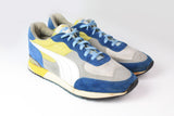Vintage Puma Helsinki Sneakers UK 10.5 blue yellow rare 80s 90s made in West Germany trainers 