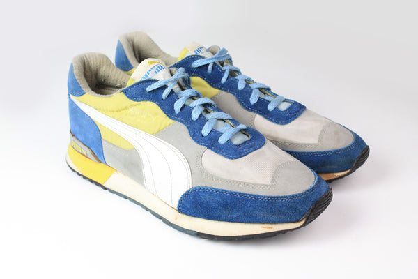 Vintage Puma Helsinki Sneakers UK 10.5 blue yellow rare 80s 90s made in West Germany trainers 