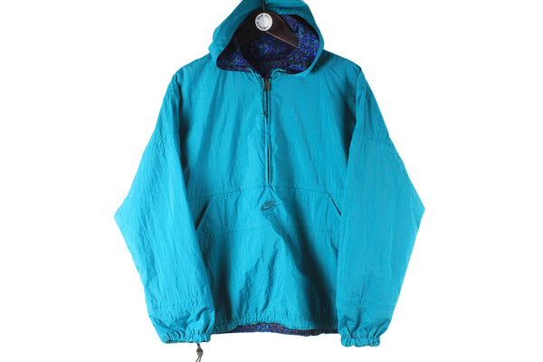 Vintage Nike Jacket Reversible Anorak Small abstract pattern wild style small logo swoosh 90s retro sport wear USA light wear hoodie