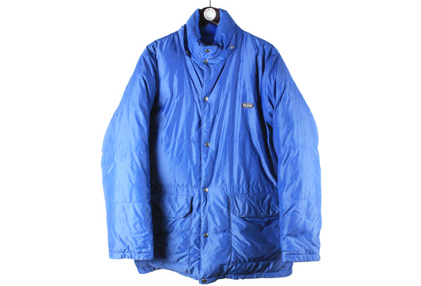 Vintage Salewa Jacket Medium size bright blue winter coat retro 90's streetwear blue athletic authentic streetwear mountain style