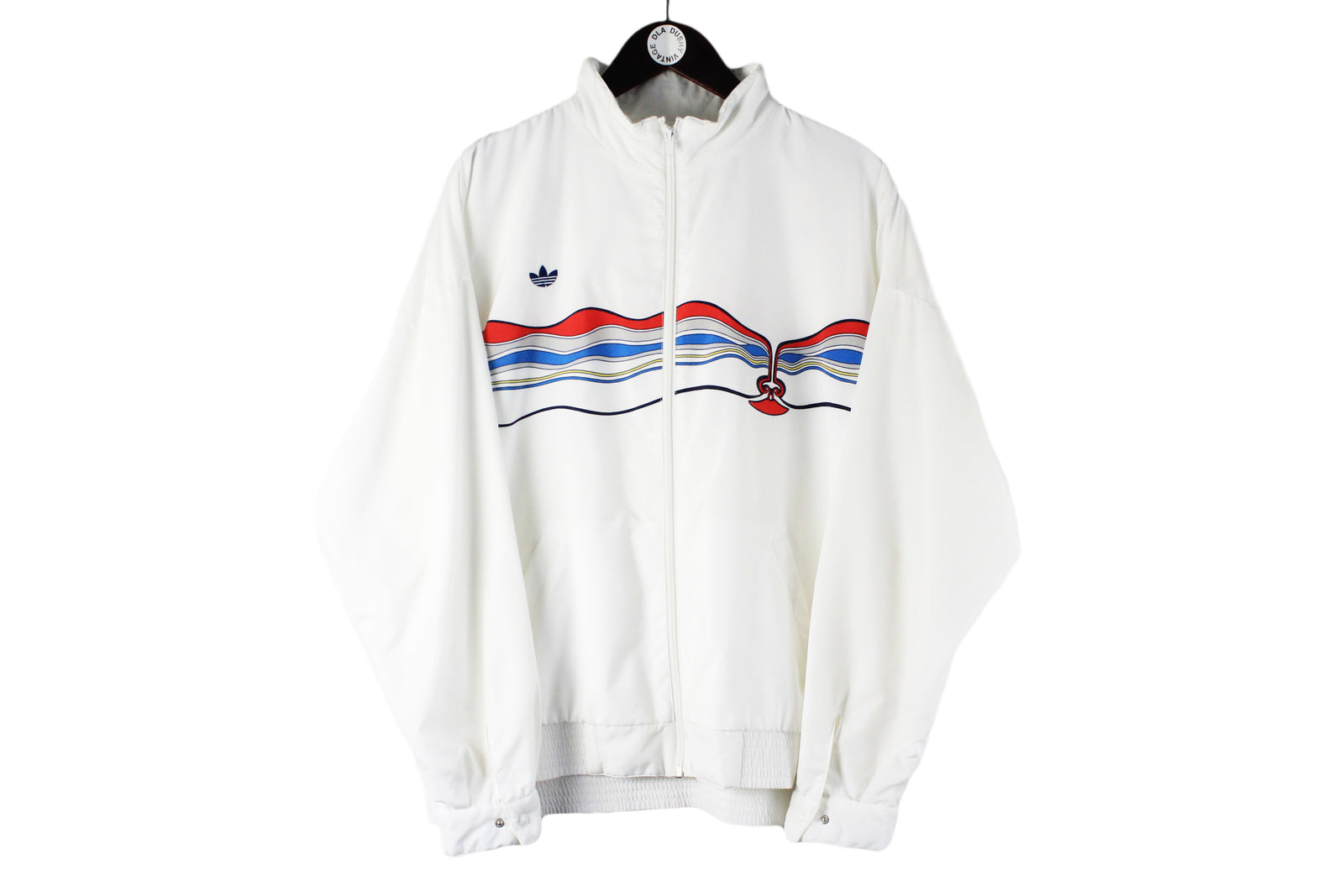 Sweat Vintage Courtelle Ivan Lendl Années 80 - Taille 174/M, Bleu Et Blanc, Acrylique, Occasion Très Bon état