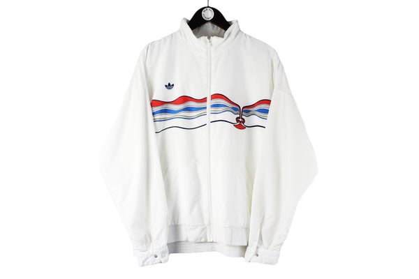 Vintage Adidas Ivan Lendl Track Jacket XLarge tennis white 80s retro sport style windbreaker classic oversize made in West Germany