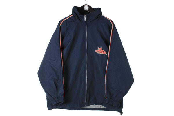 Vintage PNB Jacket Medium size men's oversize full zip windbreaker 90's 80's style hip hop clothing big logo USA streetstyle full zip coat steetwear rare hipster